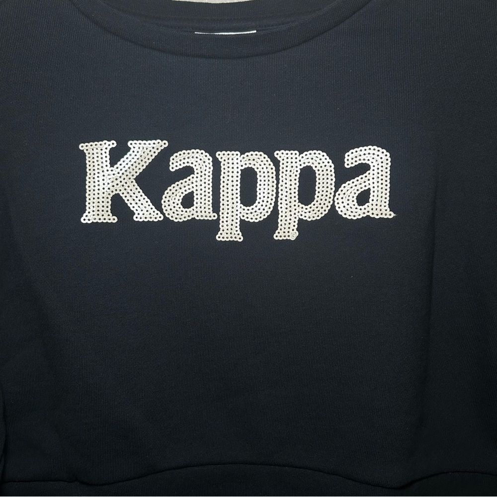 Kappa Authentic Gobret black sequins cropped pullover sweater women’s size small - Picture 6 of 10